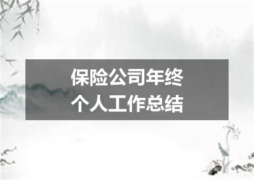 保险公司年终个人工作总结