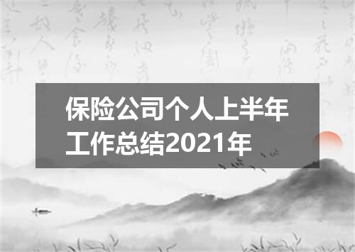 保险公司个人上半年工作总结2021年
