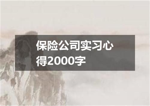 保险公司实习心得2000字