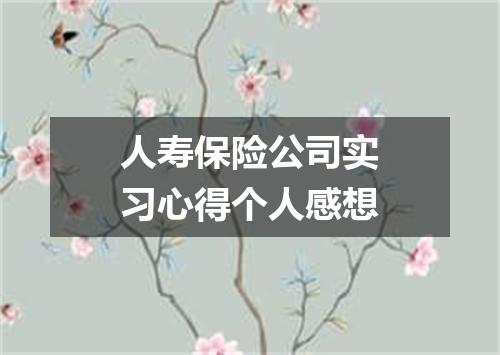 人寿保险公司实习心得个人感想
