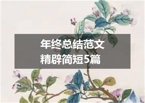 年终总结范文精辟简短5篇