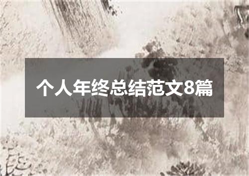 个人年终总结范文8篇