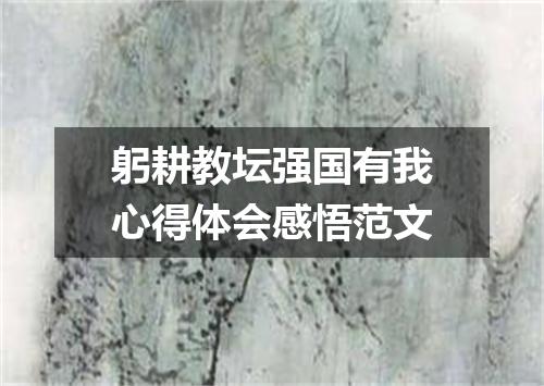 躬耕教坛强国有我心得体会感悟范文