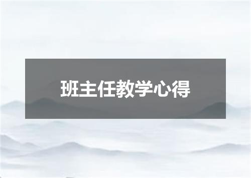 班主任教学心得