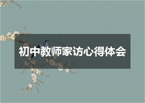 初中教师家访心得体会
