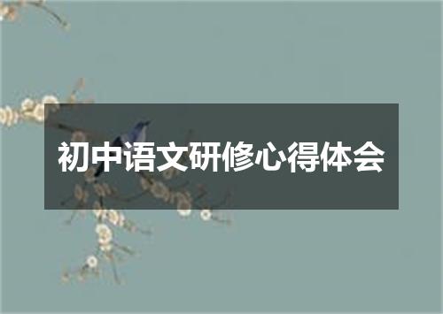 初中语文研修心得体会