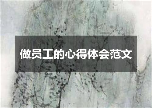 做员工的心得体会范文
