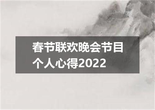 春节联欢晚会节目个人心得2022