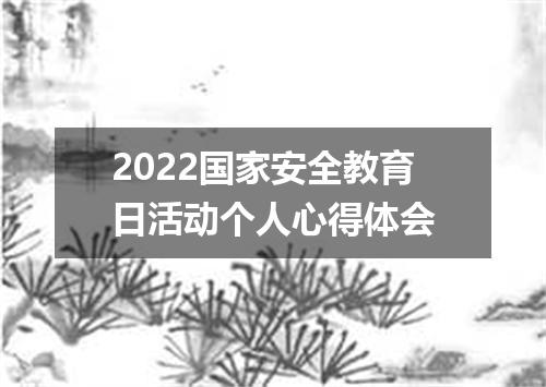 2022国家安全教育日活动个人心得体会