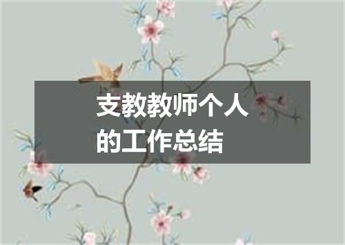 支教教师个人的工作总结
