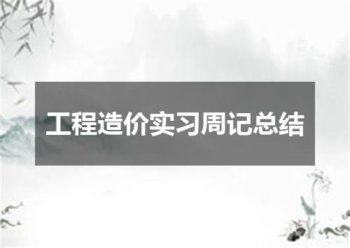 工程造价实习周记总结