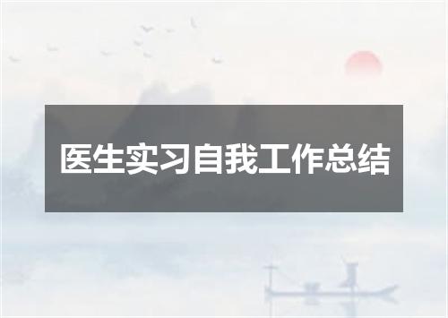 医生实习自我工作总结
