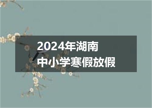2024年湖南中小学寒假放假