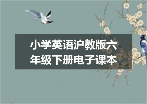 小学英语沪教版六年级下册电子课本