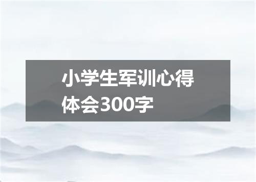 小学生军训心得体会300字