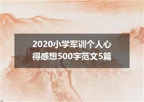 2020小学军训个人心得感想500字范文5篇