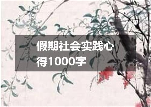 假期社会实践心得1000字