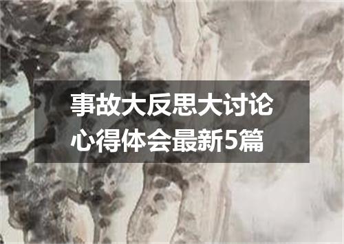 事故大反思大讨论心得体会最新5篇