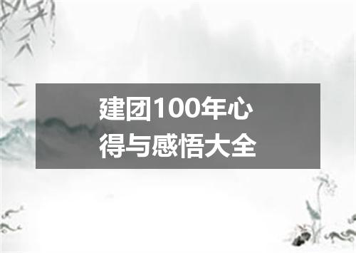 建团100年心得与感悟大全