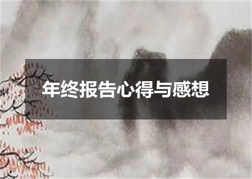 年终报告心得与感想