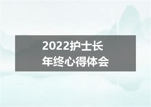 2022护士长年终心得体会