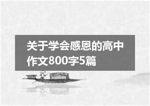 关于学会感恩的高中作文800字5篇