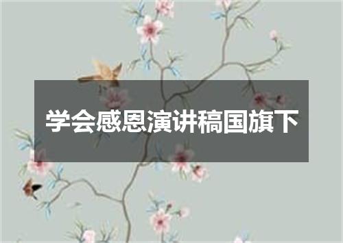学会感恩演讲稿国旗下