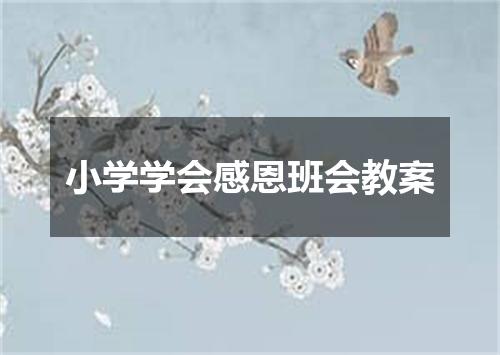 小学学会感恩班会教案