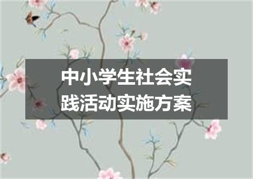中小学生社会实践活动实施方案