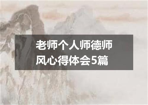 老师个人师德师风心得体会5篇