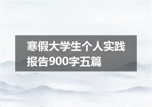 寒假大学生个人实践报告900字五篇