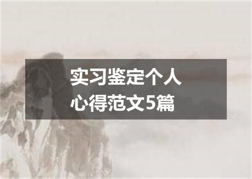 实习鉴定个人心得范文5篇