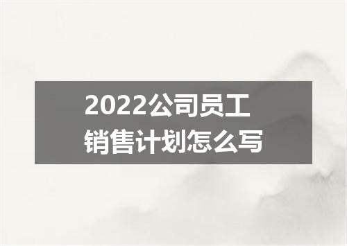 2022公司员工销售计划怎么写