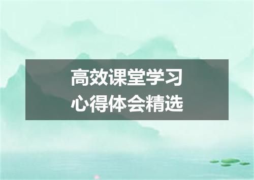 高效课堂学习心得体会精选