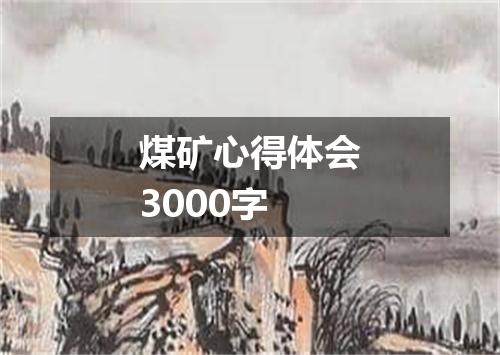 煤矿心得体会3000字