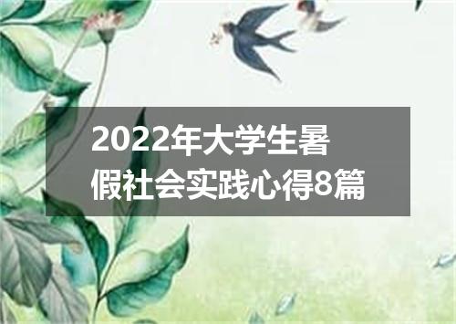 2022年大学生暑假社会实践心得8篇
