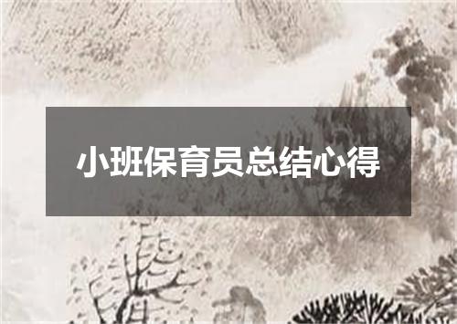 小班保育员总结心得
