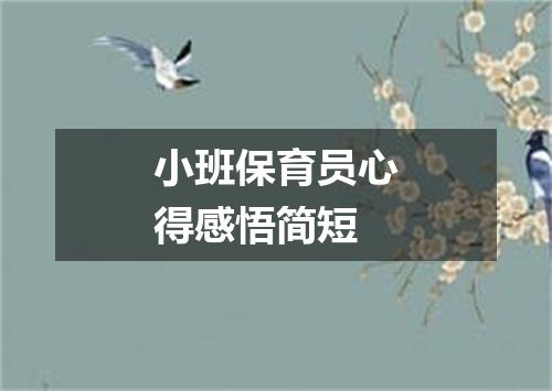 小班保育员心得感悟简短