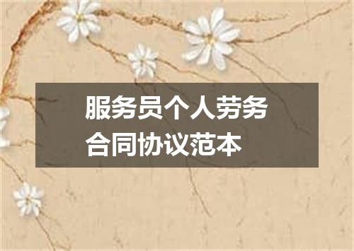 服务员个人劳务合同协议范本
