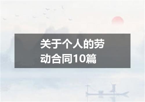 关于个人的劳动合同10篇
