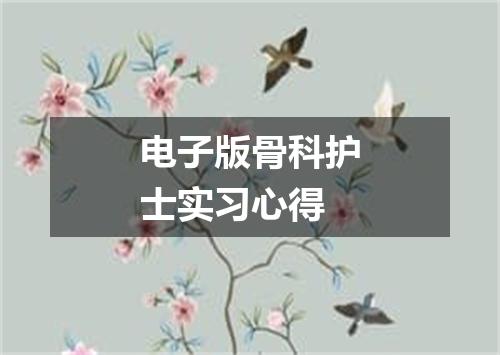 电子版骨科护士实习心得