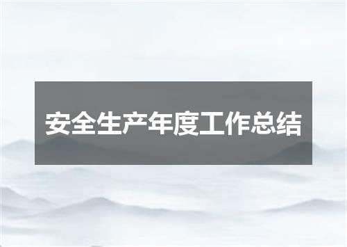 安全生产年度工作总结