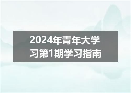 2024年青年大学习第1期学习指南