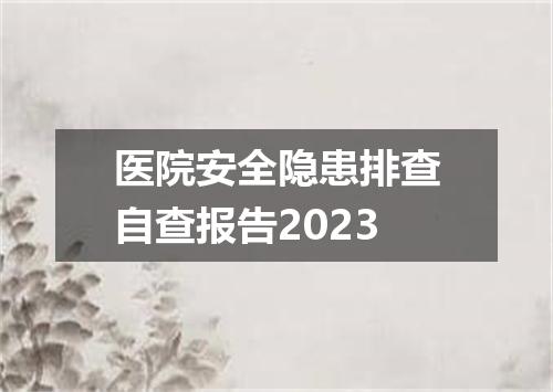 医院安全隐患排查自查报告2023