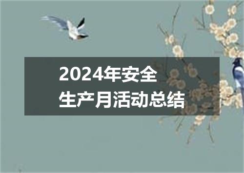2024年安全生产月活动总结