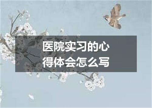 医院实习的心得体会怎么写