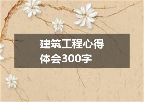 建筑工程心得体会300字