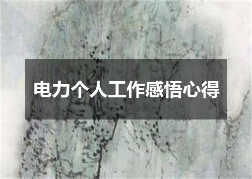 电力个人工作感悟心得