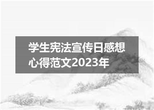 学生宪法宣传日感想心得范文2023年