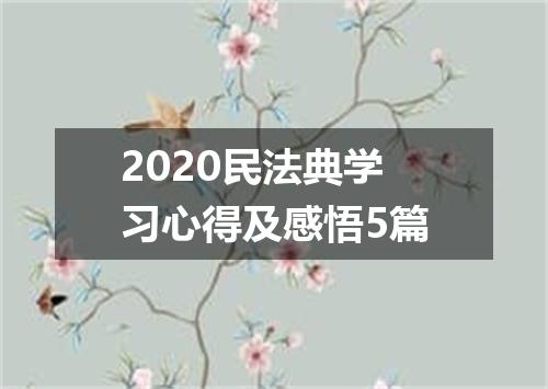 2020民法典学习心得及感悟5篇